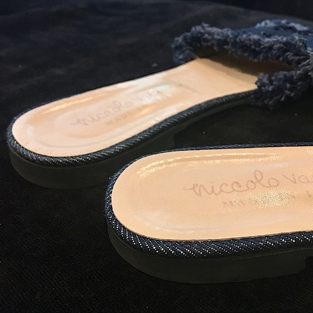 Niccolo Vacari Italy Denim Slip-On Sandals / Flats /Slides - Picture 9 of 9